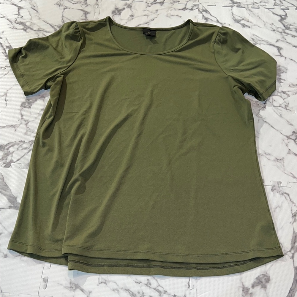 Worthington Tall Olive Green Short Sleeve blouse